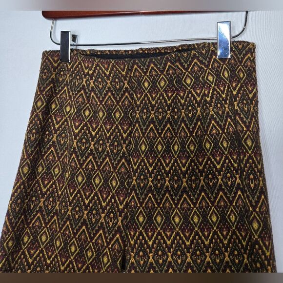 Women's Free People Pull-On Pants w/ Diamond Jacquard Pattern - Brown - Size 2 - Picture 3 of 7